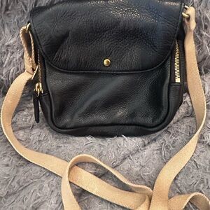 Black Leather Crossbody Bag